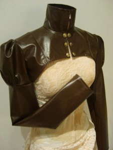 Steampunk leather bollero jacket.