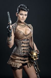 sexy-womens-brown-leather-steampunk-outfit